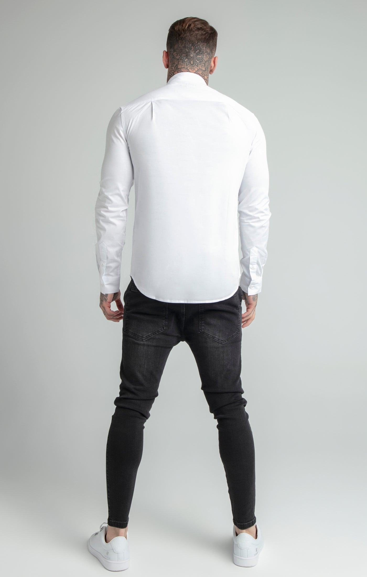 Load image into Gallery viewer, SikSilk L/S Standard Collar Shirt - White (5)