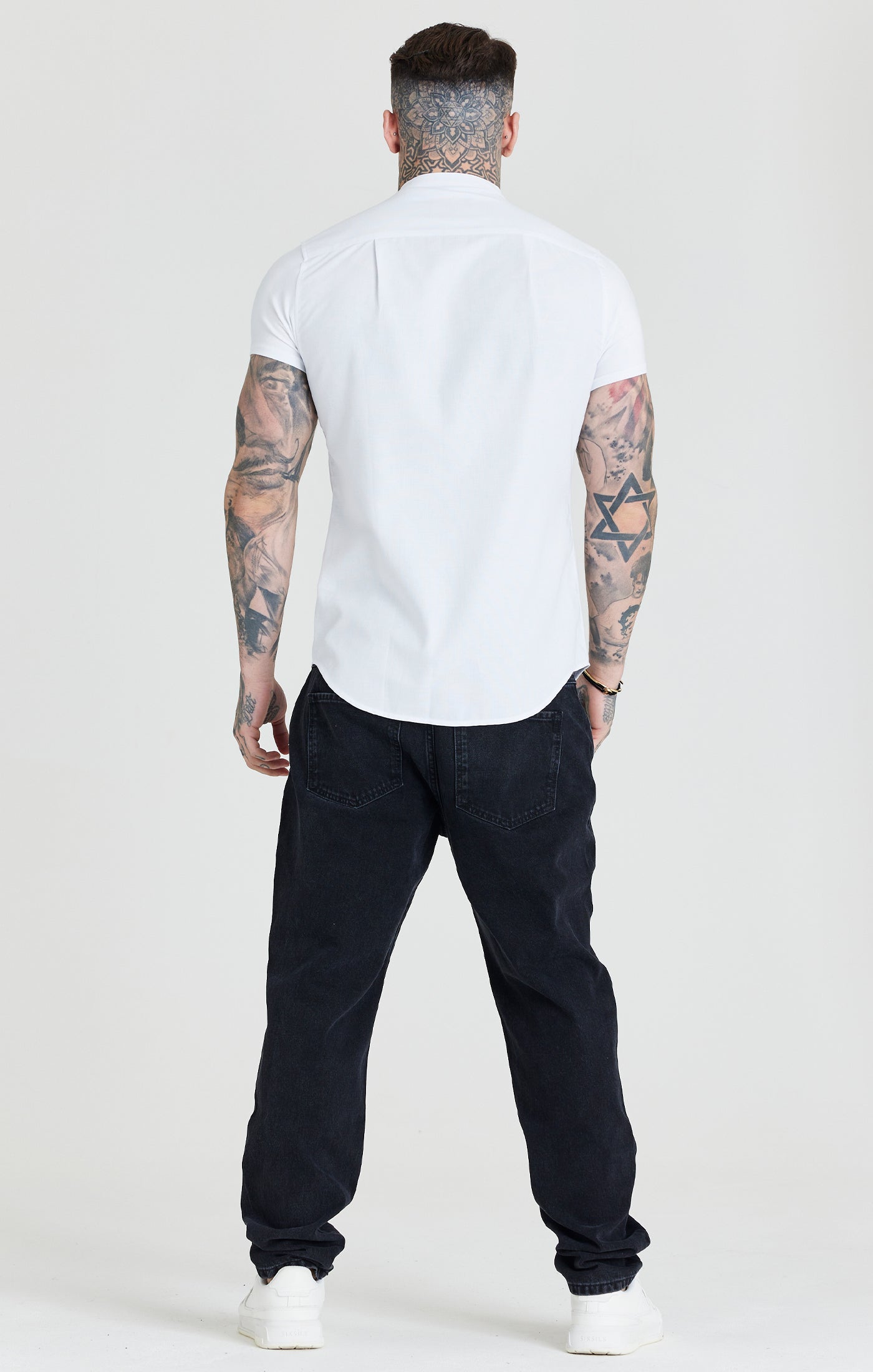 Load image into Gallery viewer, SikSilk S/S Grandad Collar Shirt - White (4)
