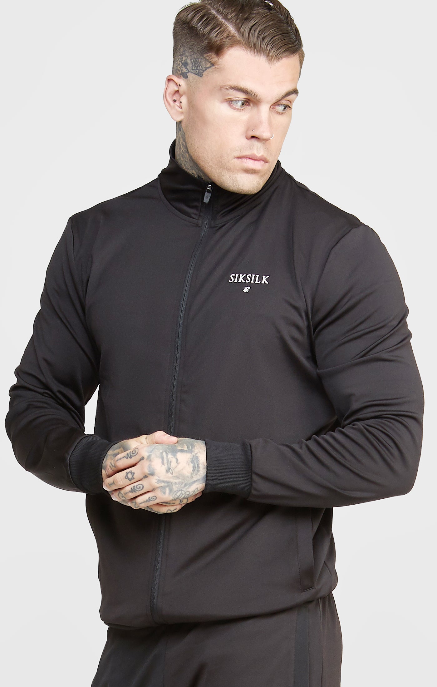 Load image into Gallery viewer, SikSilk Zonal Funnel Neck Zip Through - Black