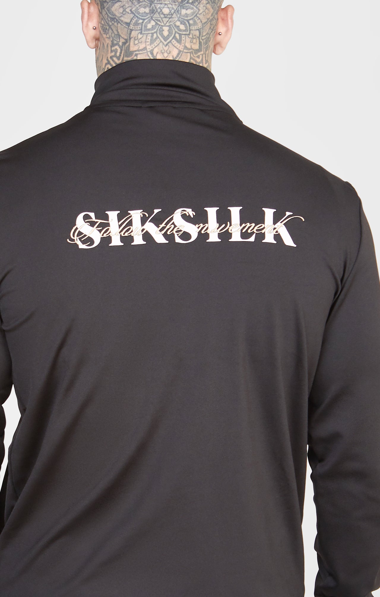 SikSilk Zonal Funnel Neck Zip Through - Black (1)
