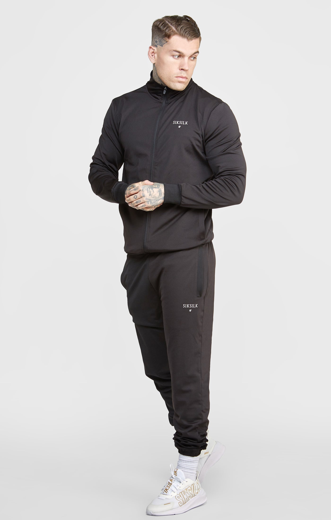 Load image into Gallery viewer, SikSilk Zonal Funnel Neck Zip Through - Black (2)