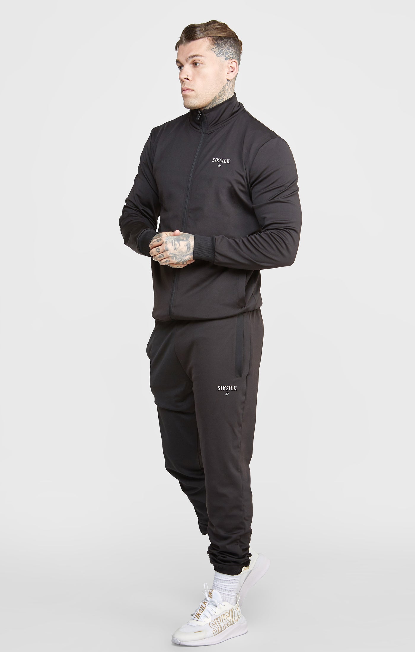 Load image into Gallery viewer, SikSilk Zonal Funnel Neck Zip Through - Black (3)