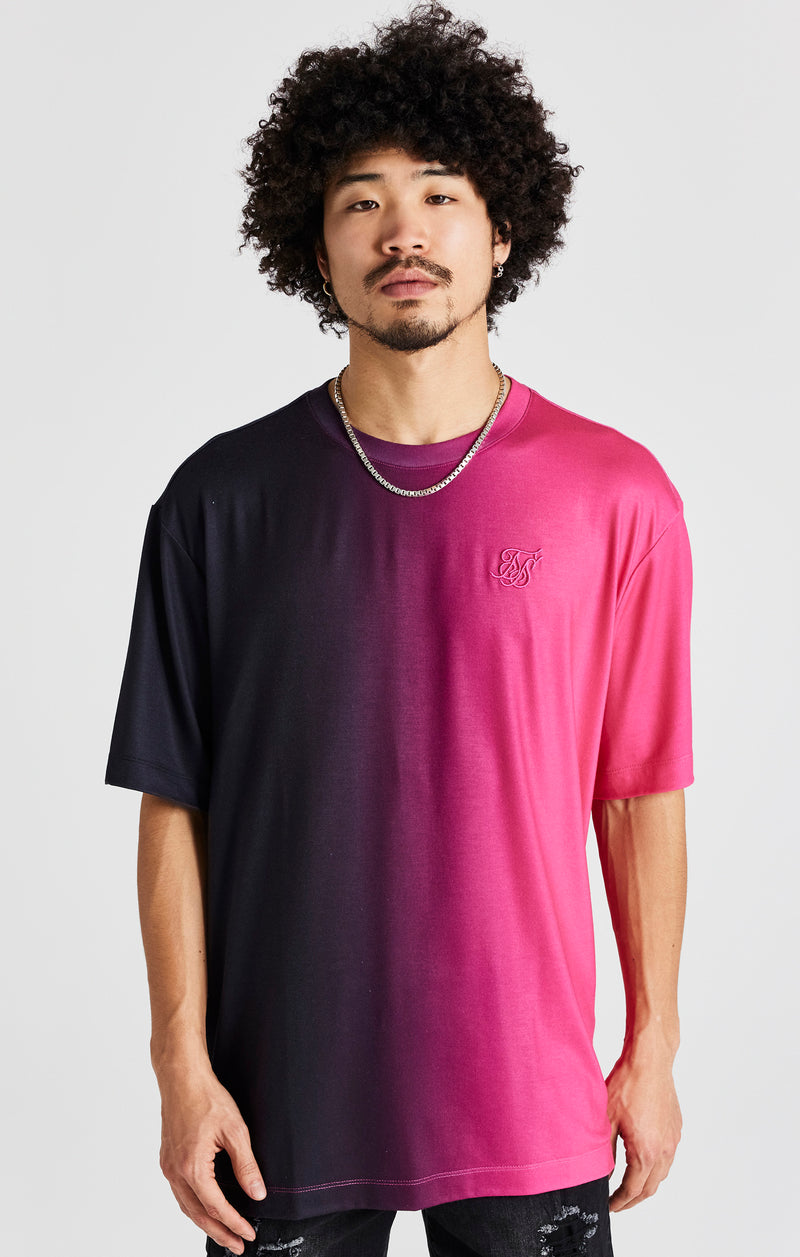 Black Print Oversized Short Sleeve T-Shirt