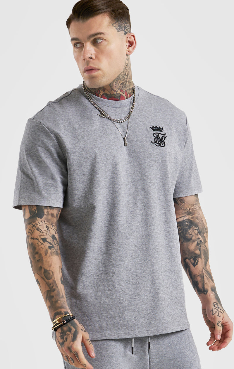 Messi x SikSilk Oversized Tee - Grey Marl