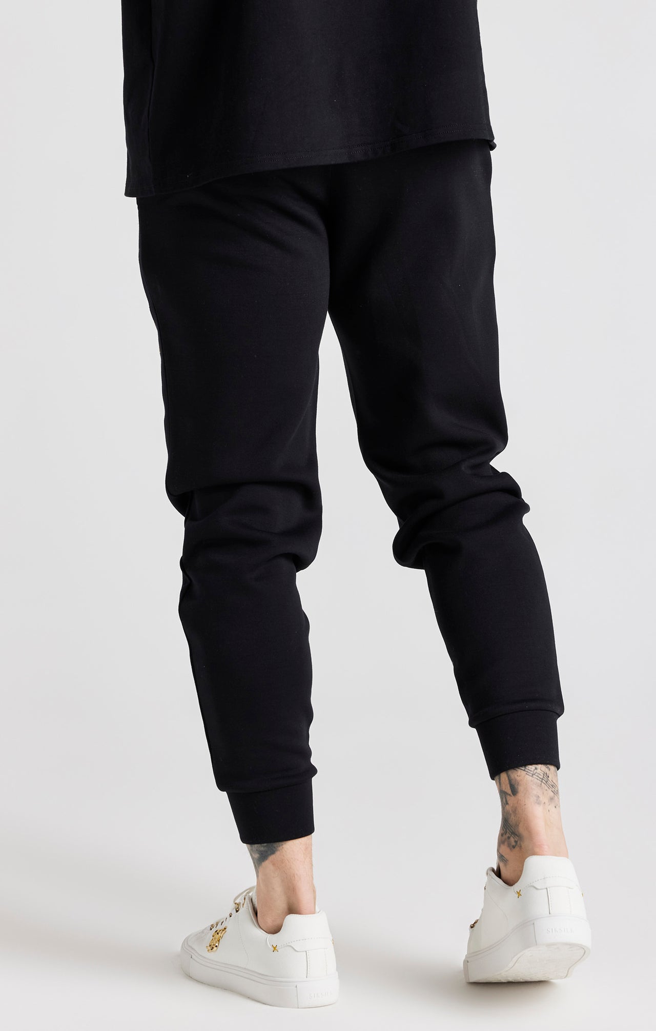 Black Floral Embroidered Cuffed Track Pant (3)