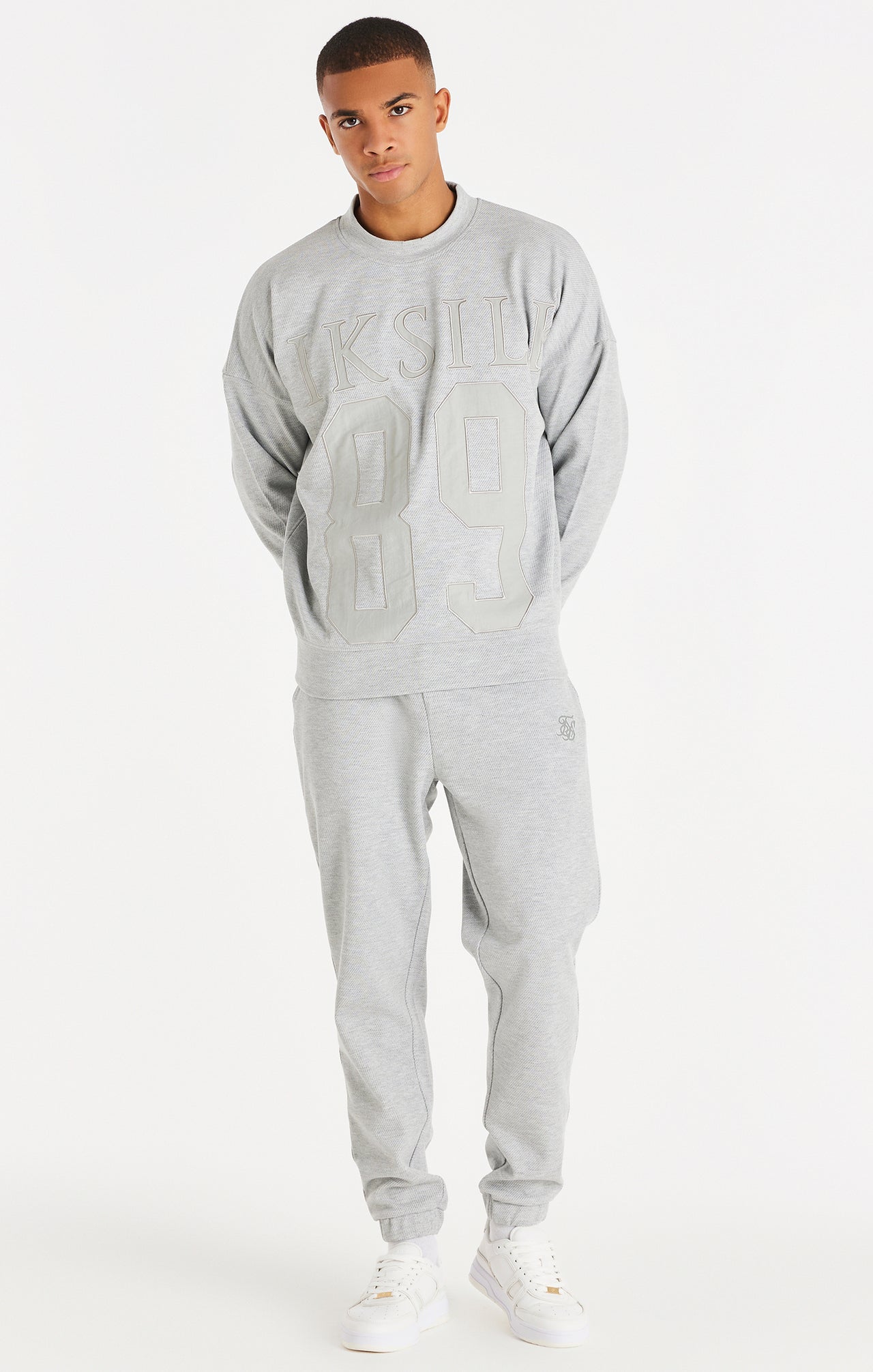 Grey Marl Textured Relaxed Jogger (3)
