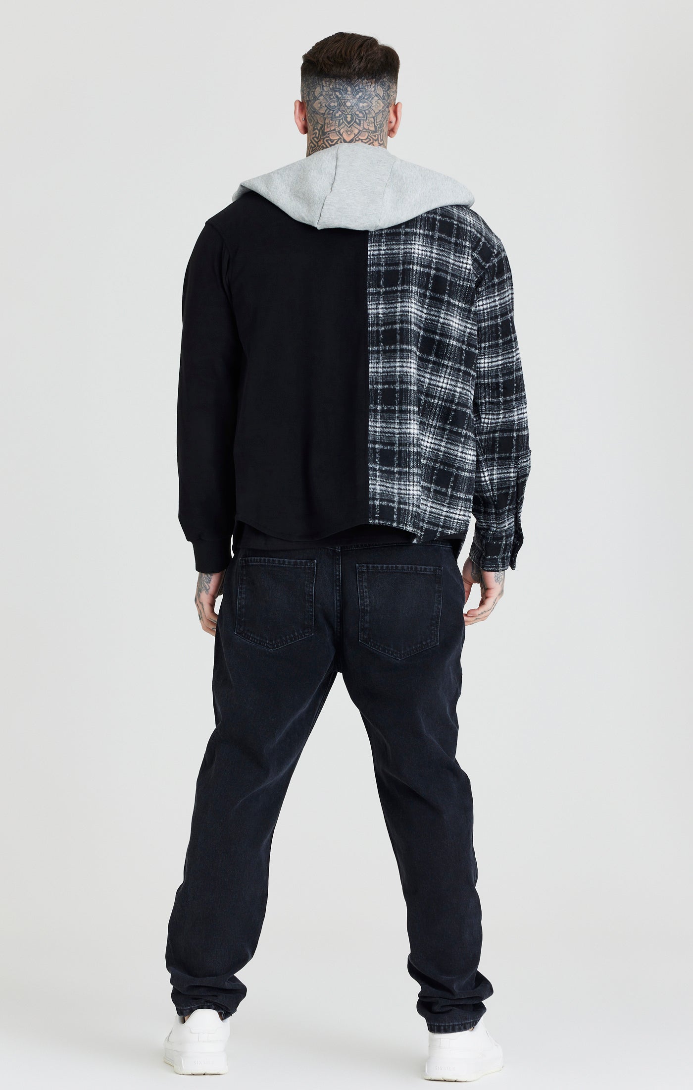 Load image into Gallery viewer, Black Contrast Hooded Shirt (4)