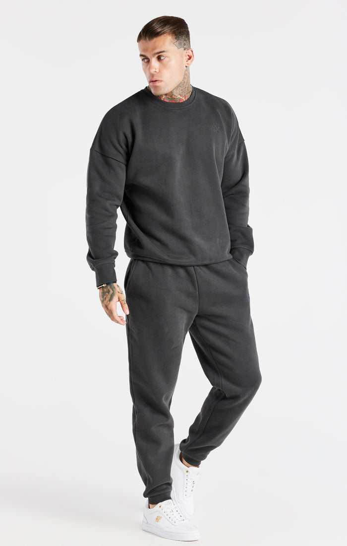 Black Oversized Sweatshirt And Jogger Tracksuit Set (5)