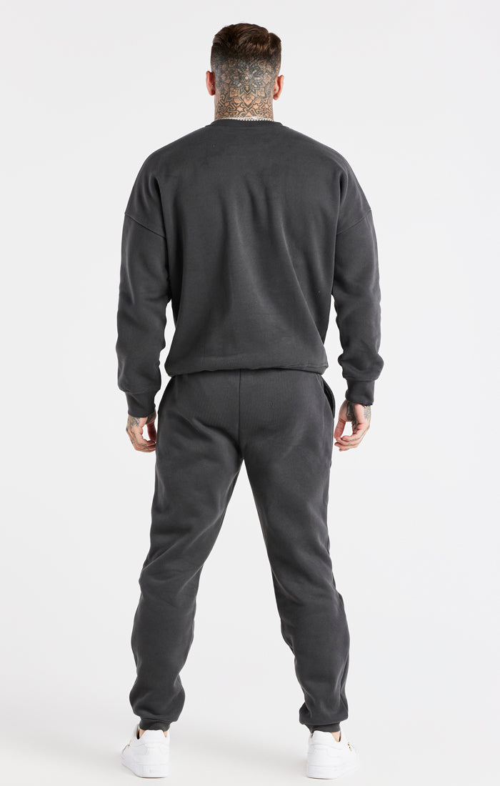 Load image into Gallery viewer, Black Oversized Sweatshirt And Jogger Tracksuit Set (7)