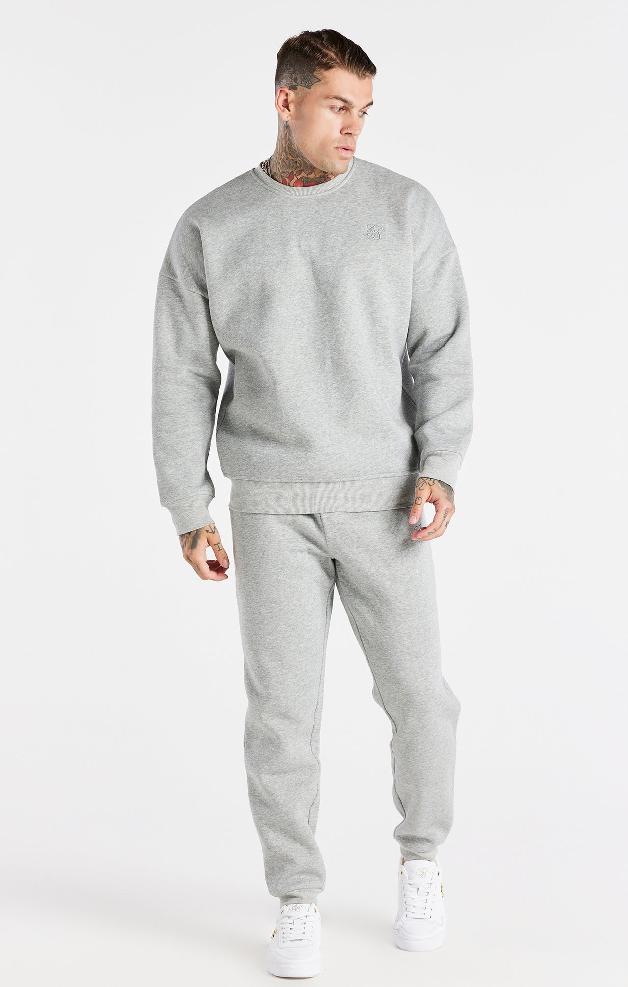 Grey Oversized Sweatshirt And Jogger Tracksuit Set (5)