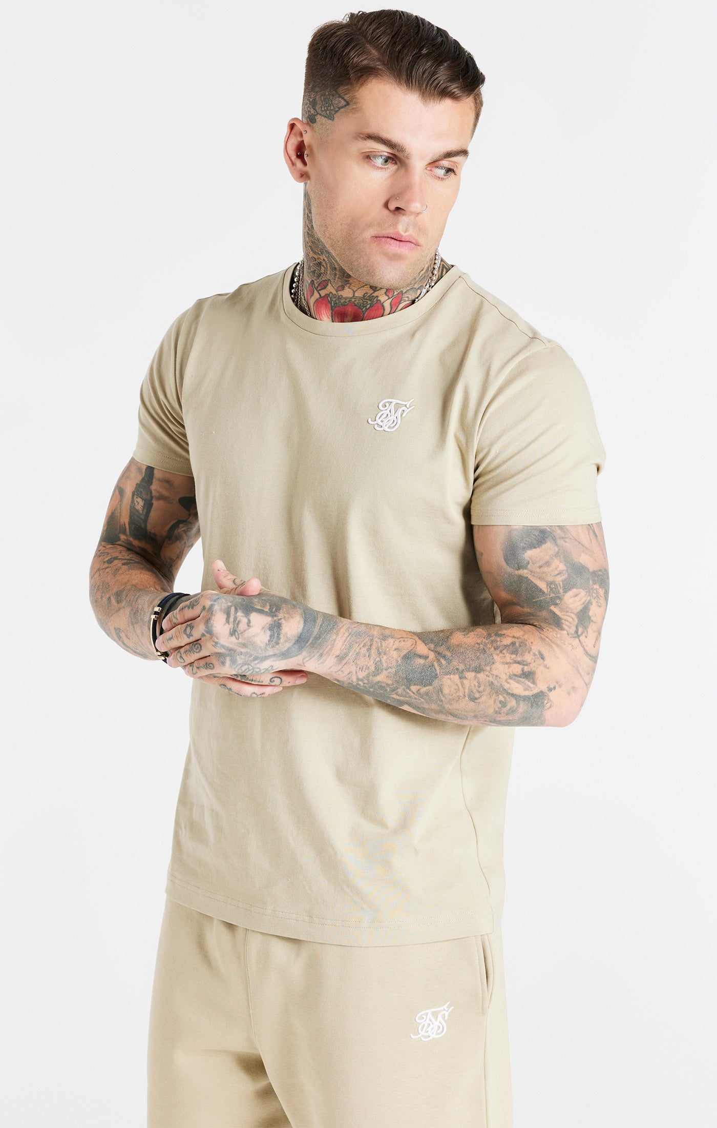 Load image into Gallery viewer, Beige Muscle Fit T-Shirt