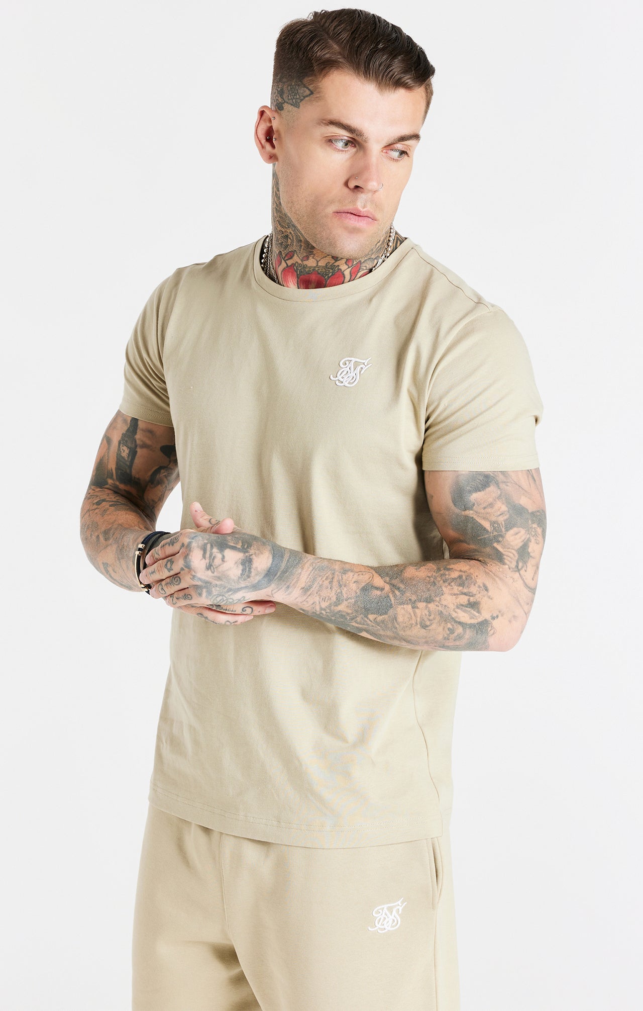 Beige Muscle Fit T-Shirt