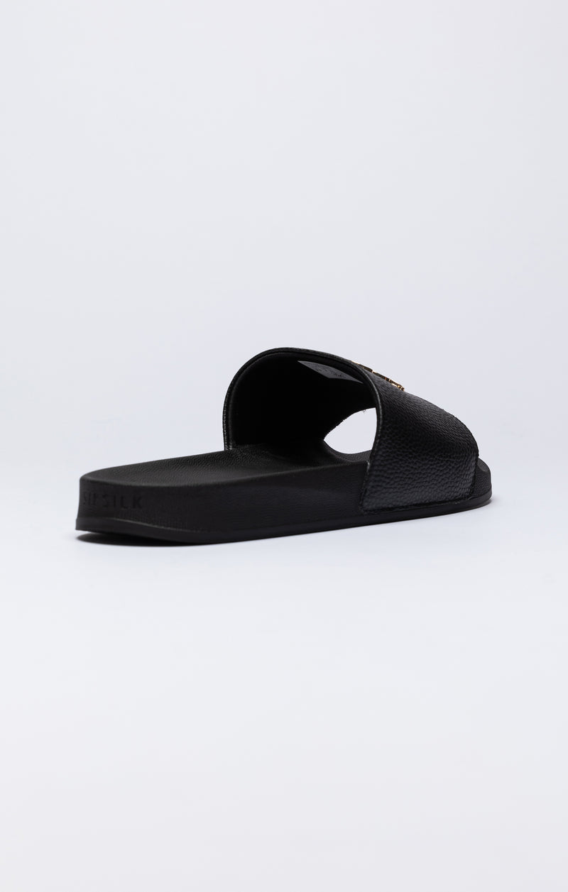 Black Premium Pool Slide With Metal Logo (1)