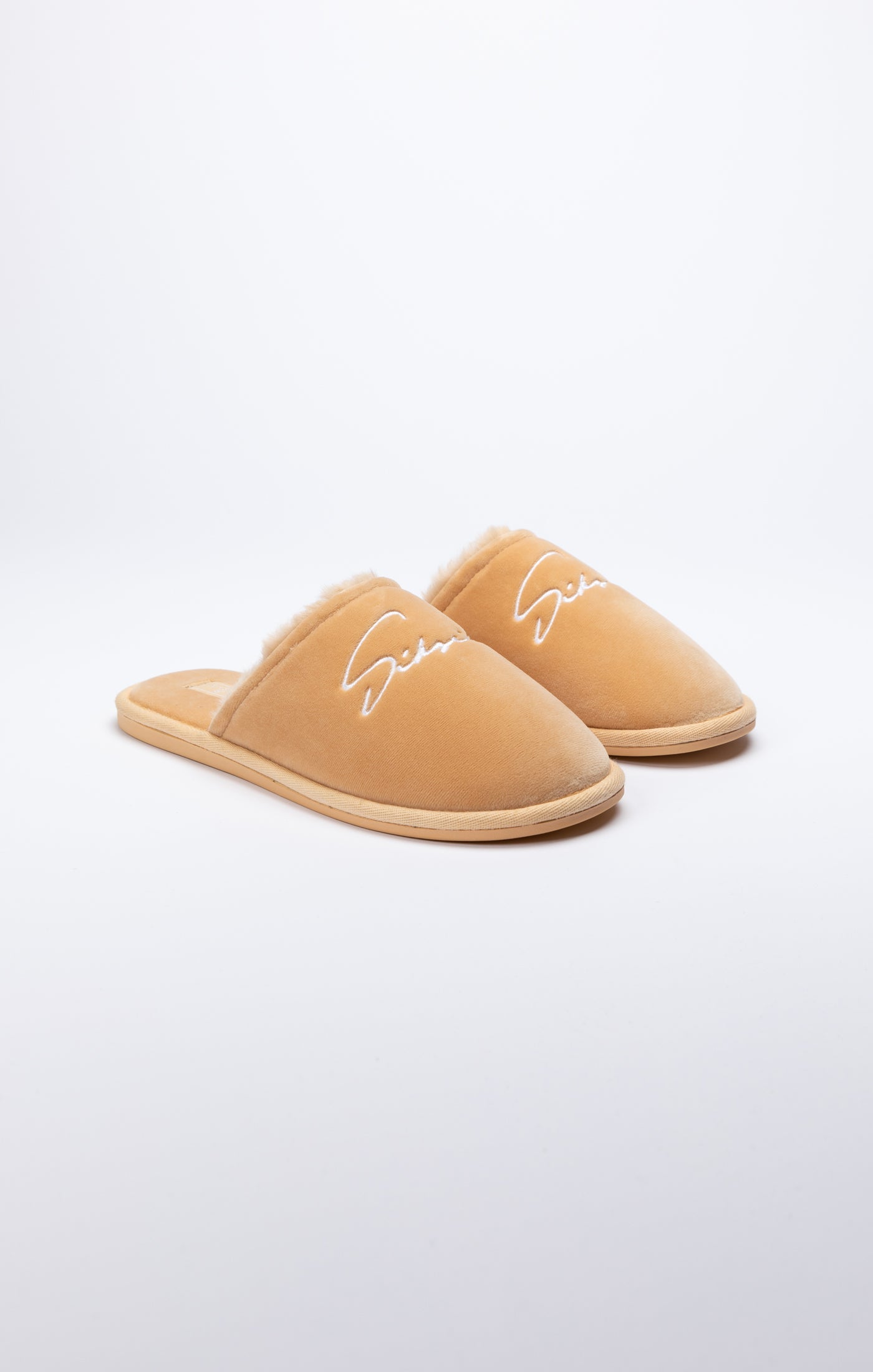 Load image into Gallery viewer, Beige Slipper With Embroidered Logo (1)