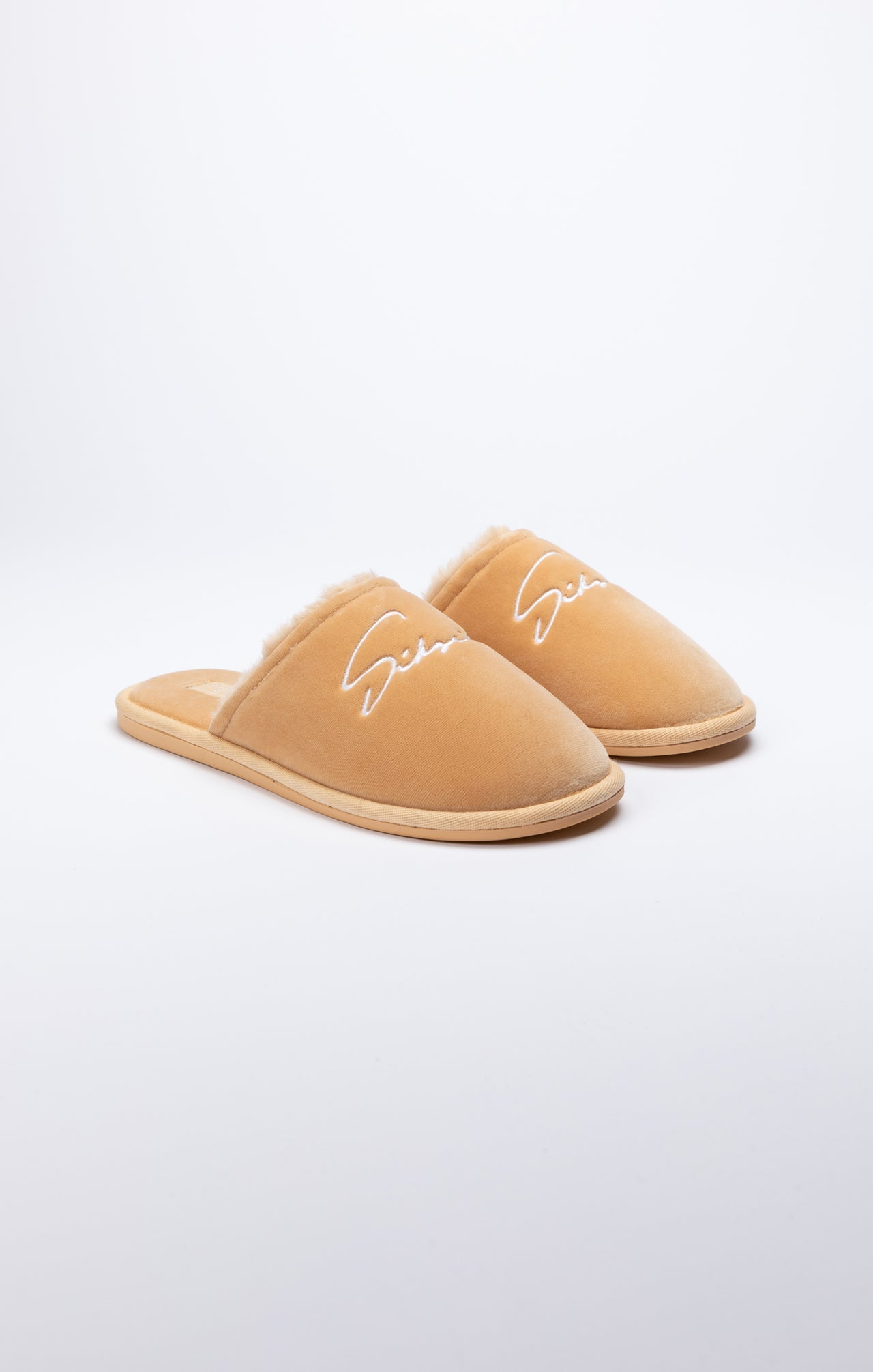 Beige Slipper With Embroidered Logo (1)