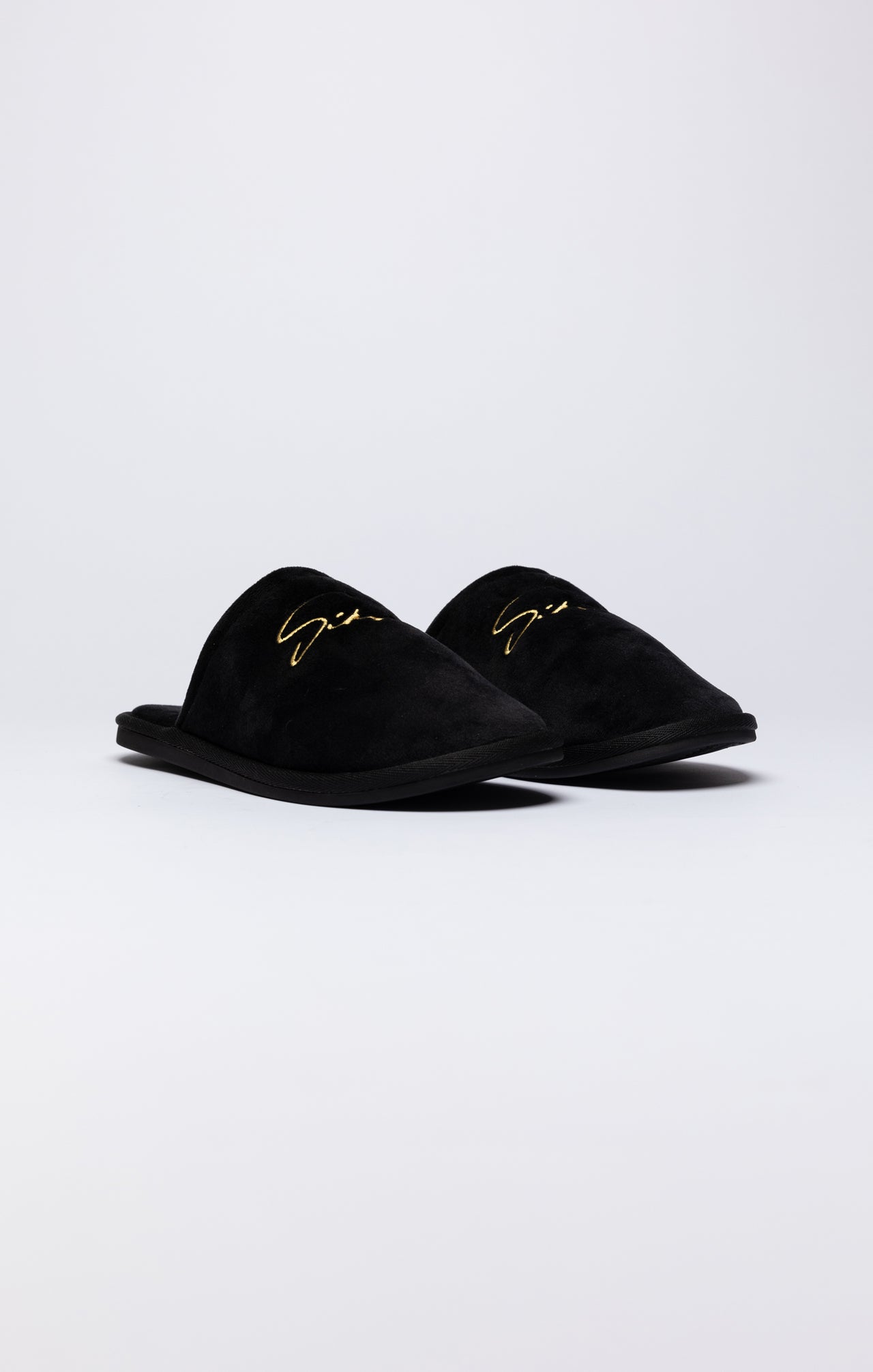 Black Slipper With Embroidered Logo (3)