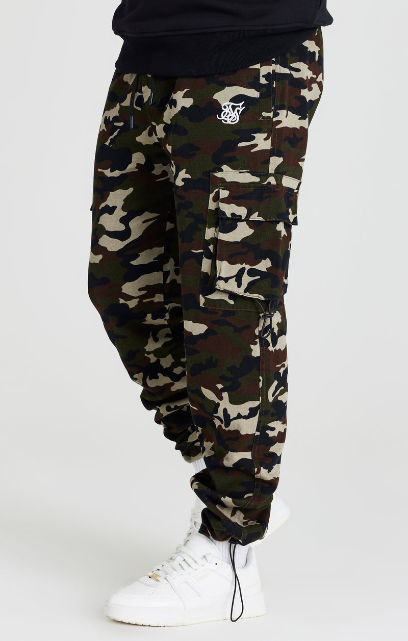 Green Camo Relaxed Cuff Cargo Pant