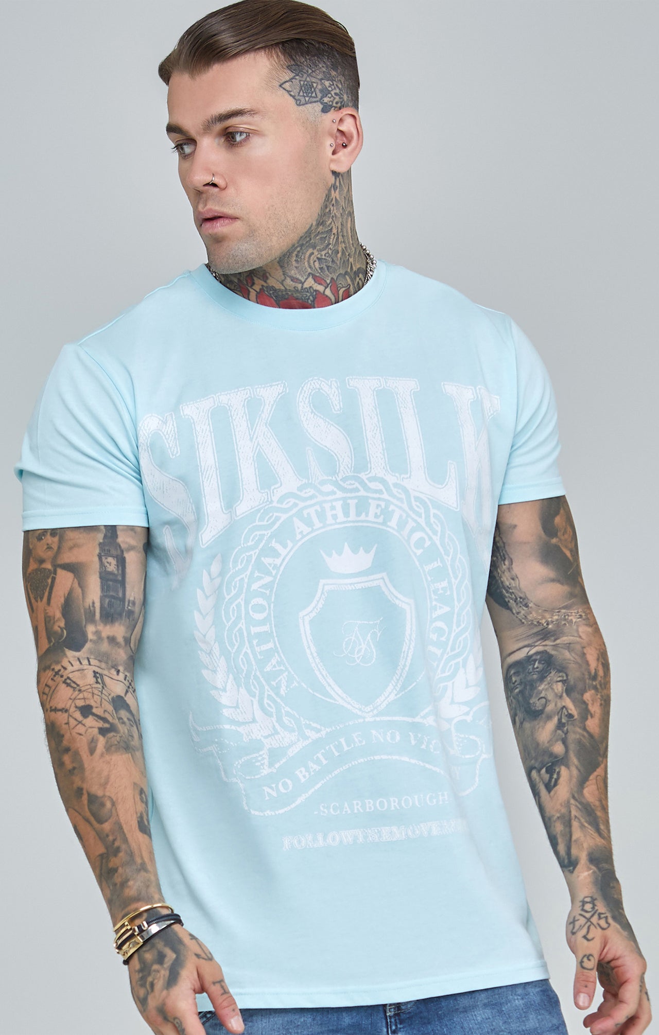 Blue Varsity Boxy Fit T-Shirt