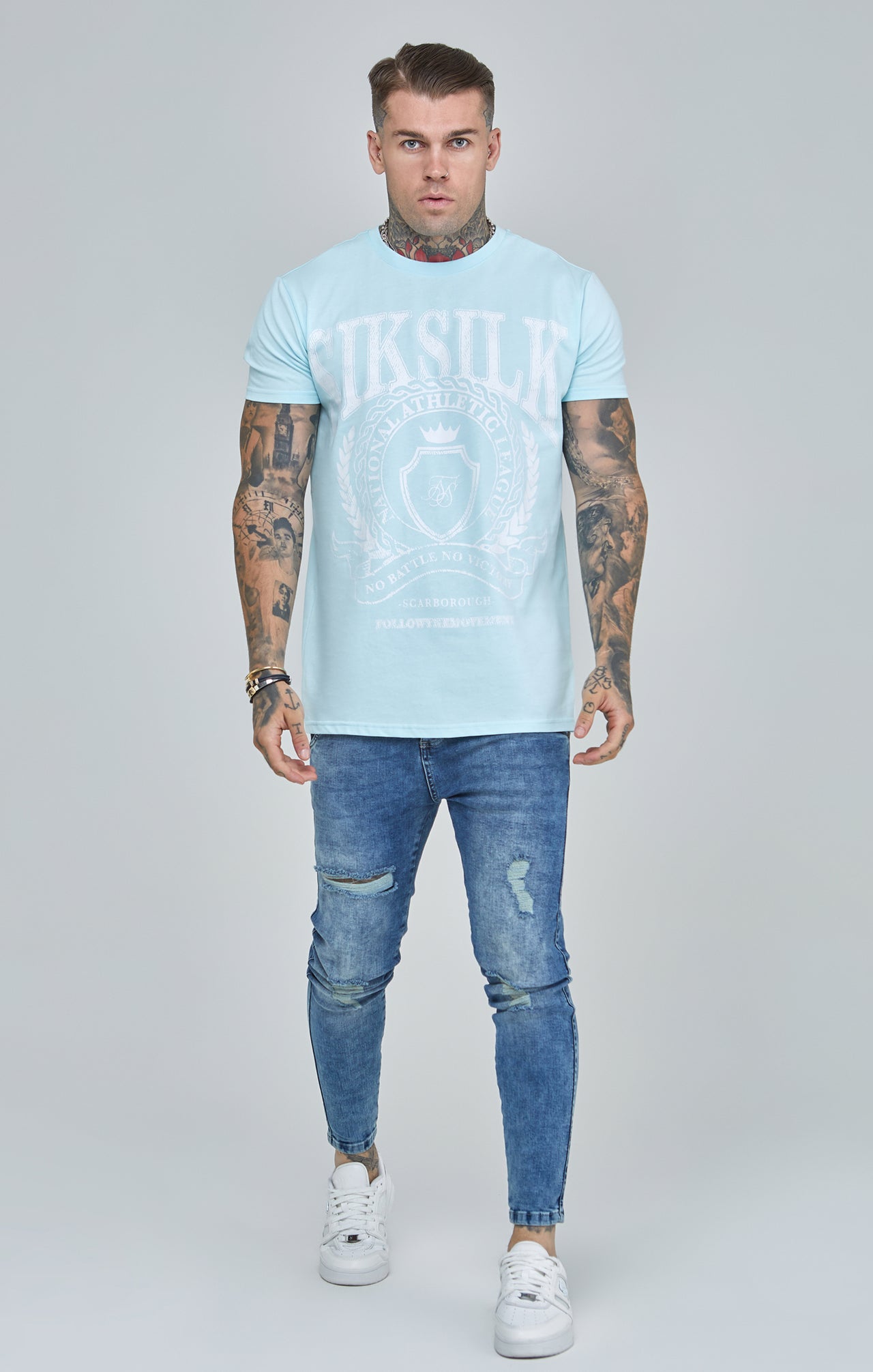 Blue Varsity Boxy Fit T-Shirt (1)