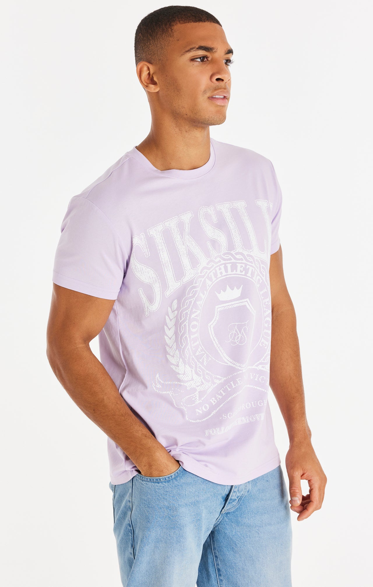 Lavender Varsity Boxy Fit T-Shirt