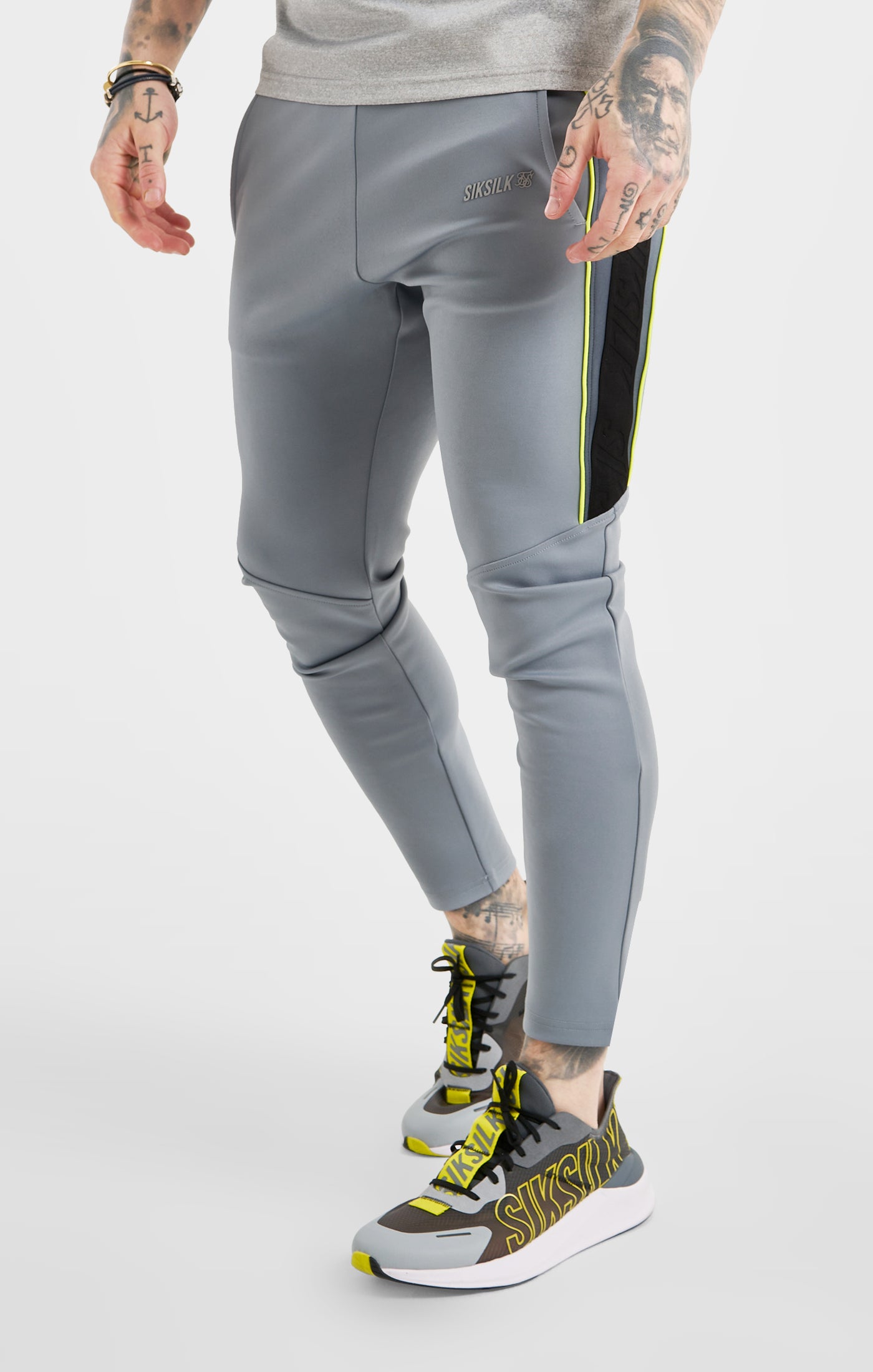 Load image into Gallery viewer, Grey Sports Poly Track Pant