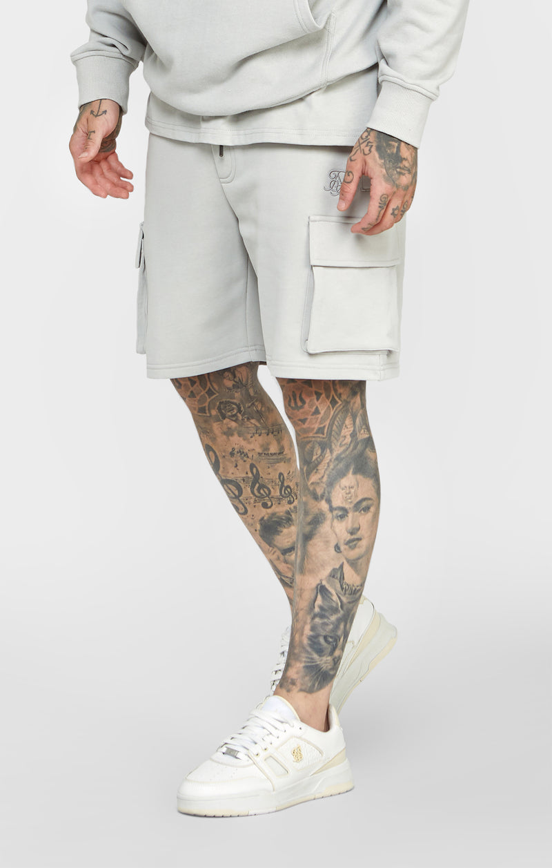 Grey Relaxed Fit Cargo Short