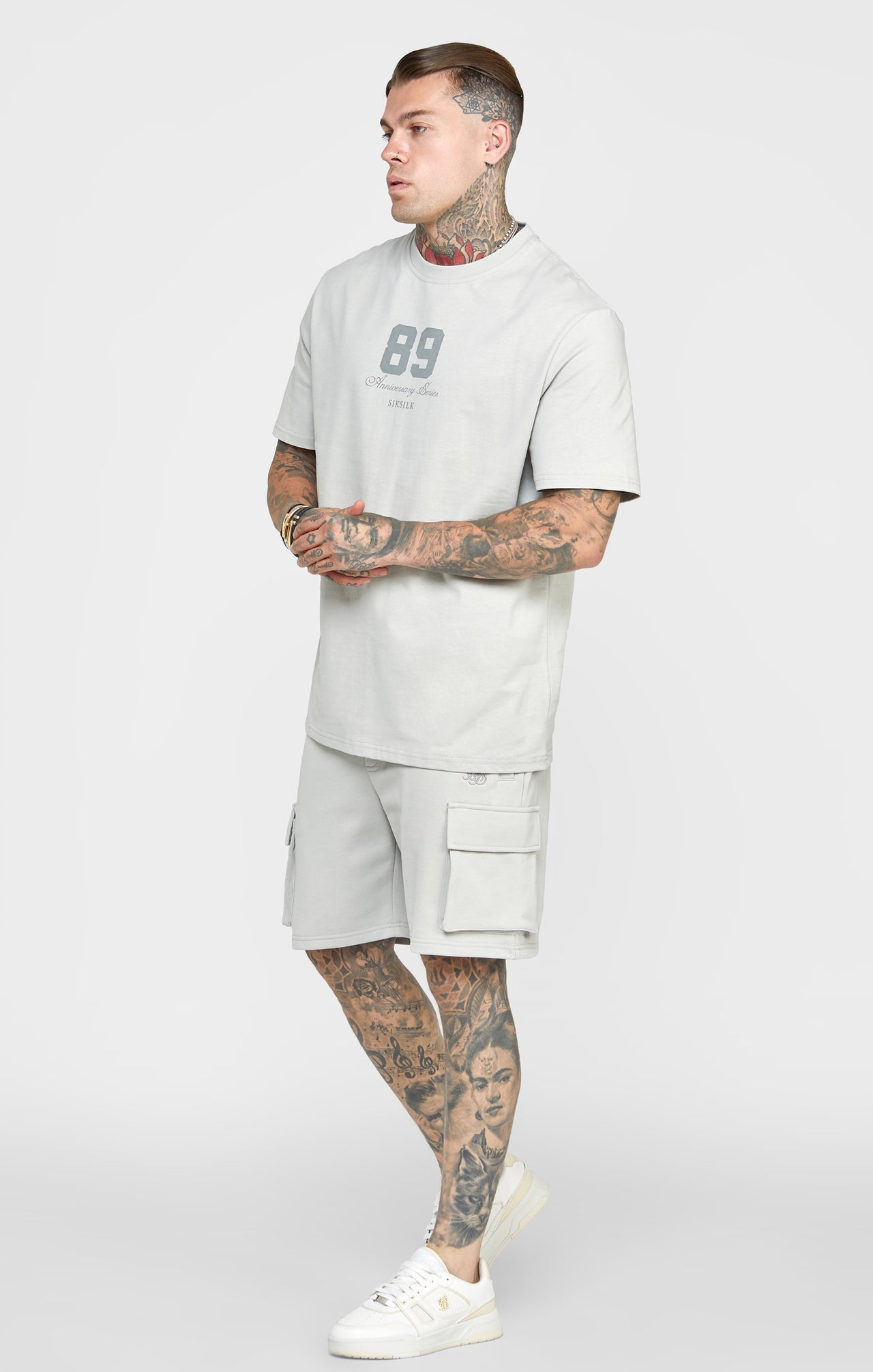 Grey Relaxed Fit Cargo Short (2)