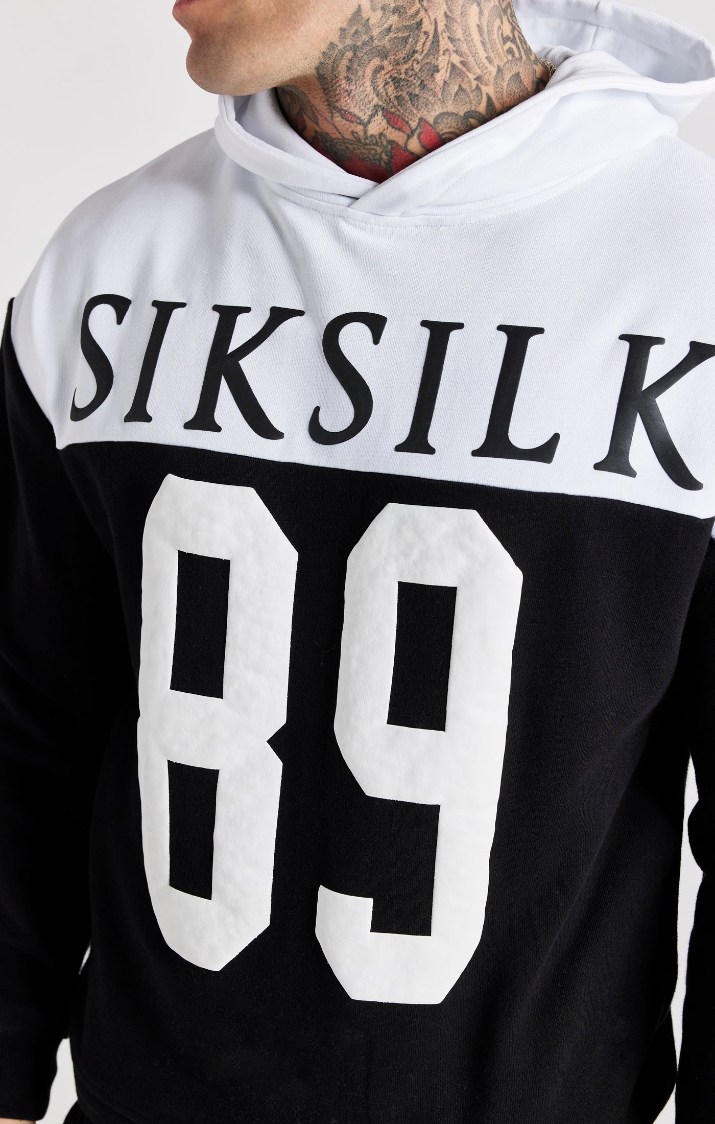 Black Retro 89 Print Oversized Hoodie | SikSilk NZ