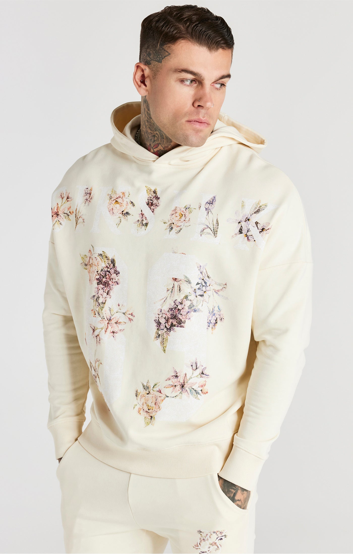 Load image into Gallery viewer, Ecru Faded Floral 89 Hoodie