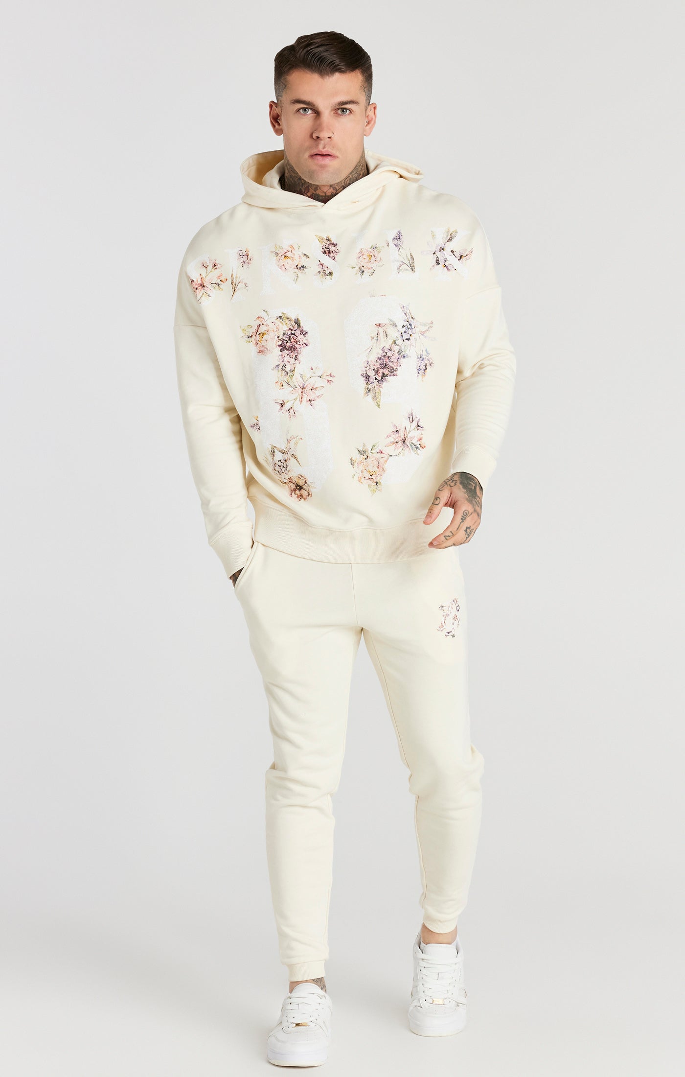 Load image into Gallery viewer, Ecru Faded Floral 89 Hoodie (2)