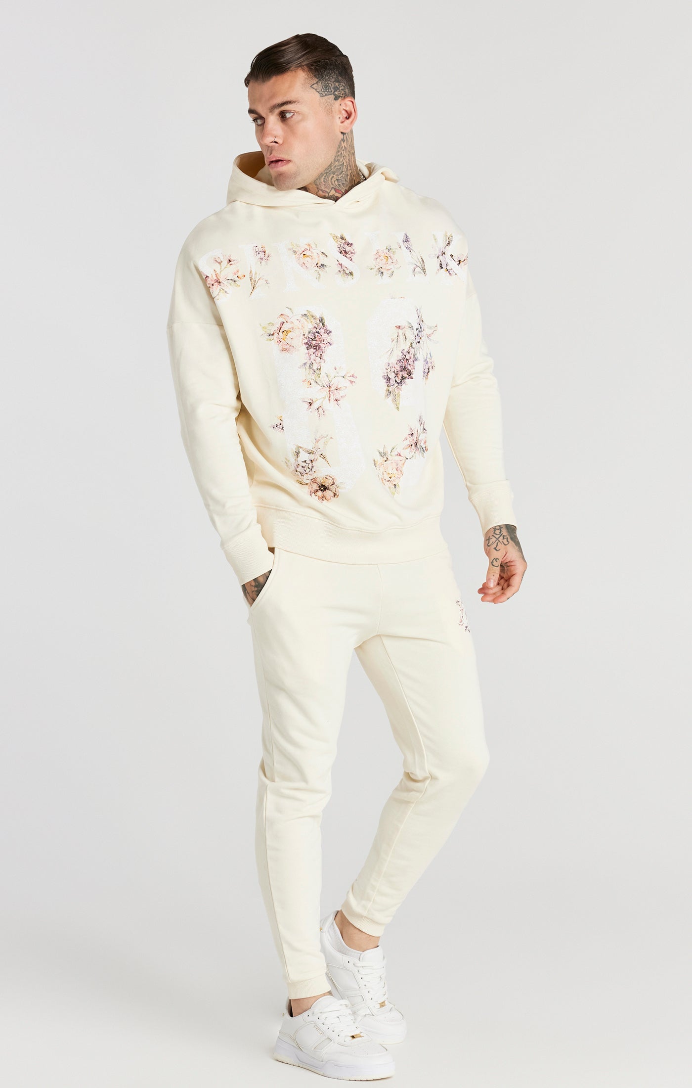 Load image into Gallery viewer, Ecru Faded Floral 89 Hoodie (3)