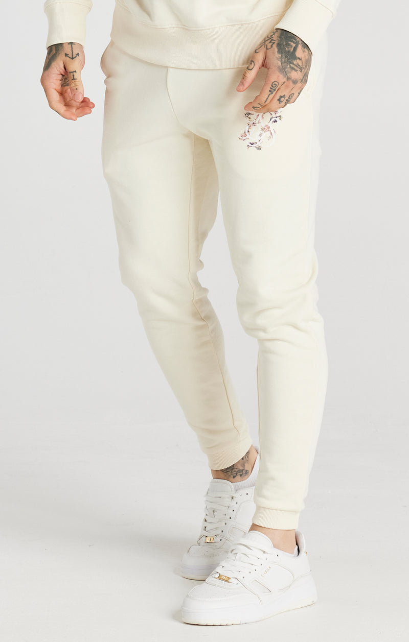 Ecru Faded Floral Jogger (1)