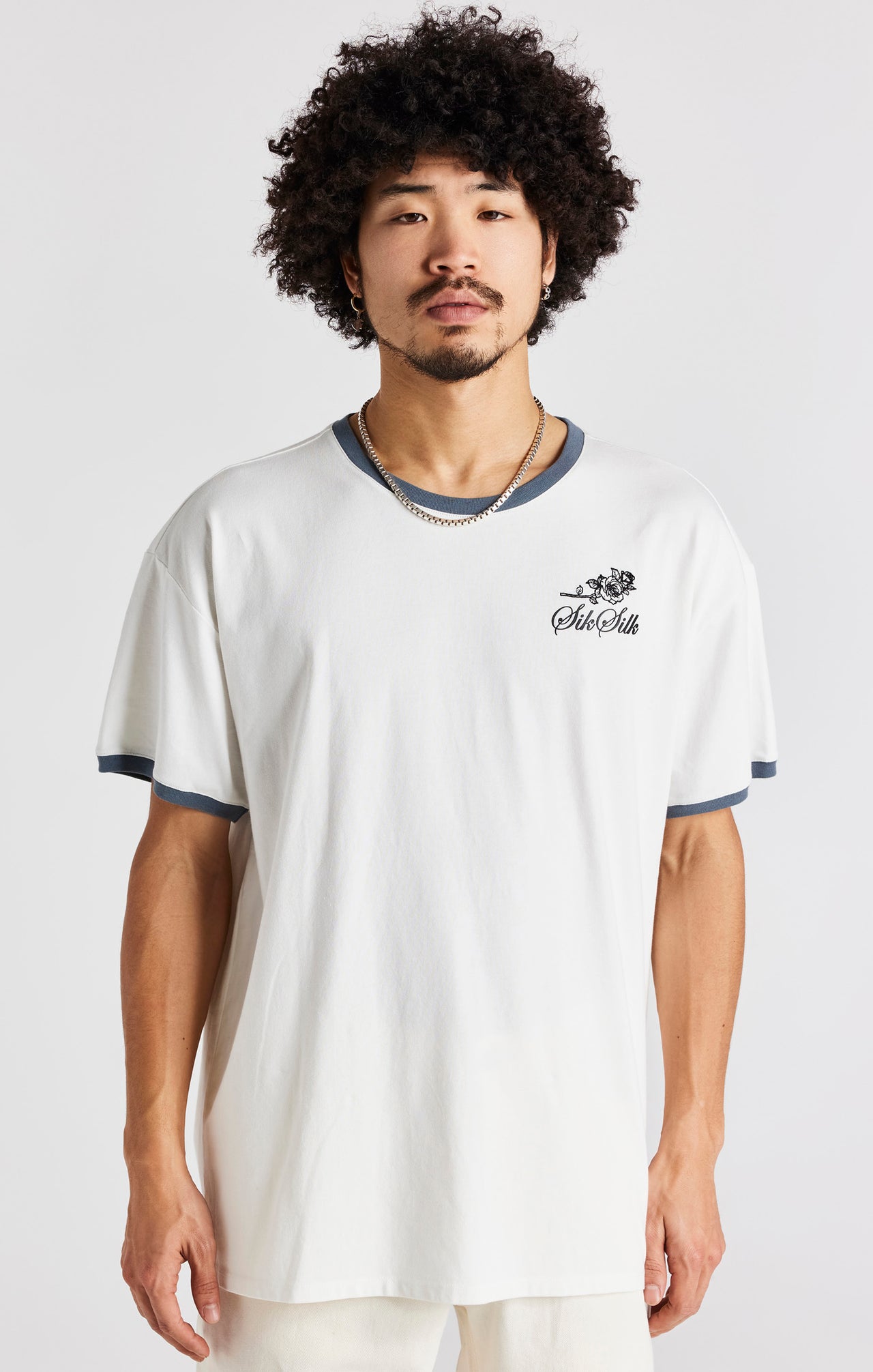 Ecru Short Sleeve Box Fit Ringer T-Shirt (1)