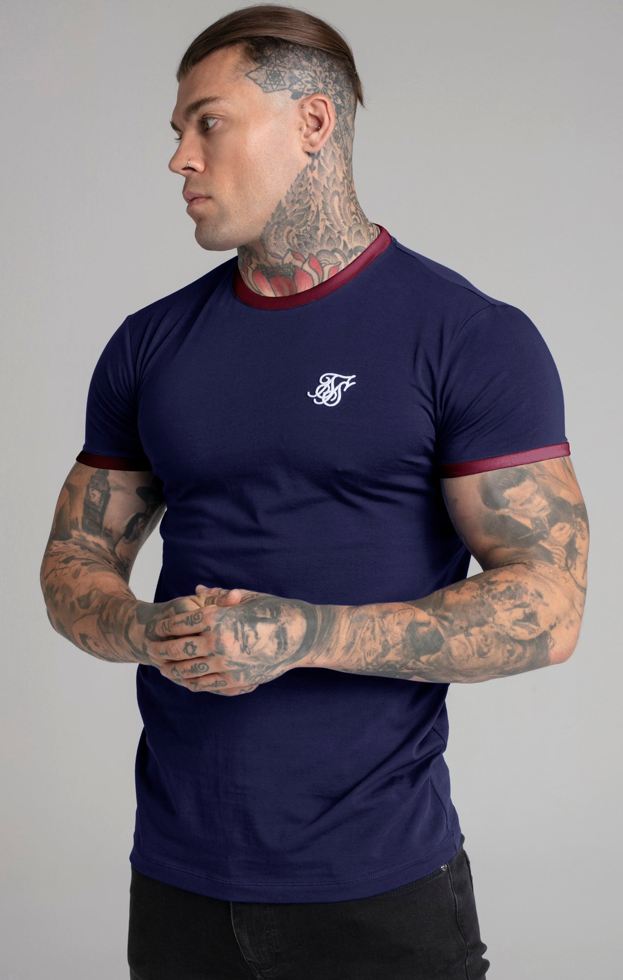 Navy Short Sleeve Ringer T-Shirt (1)