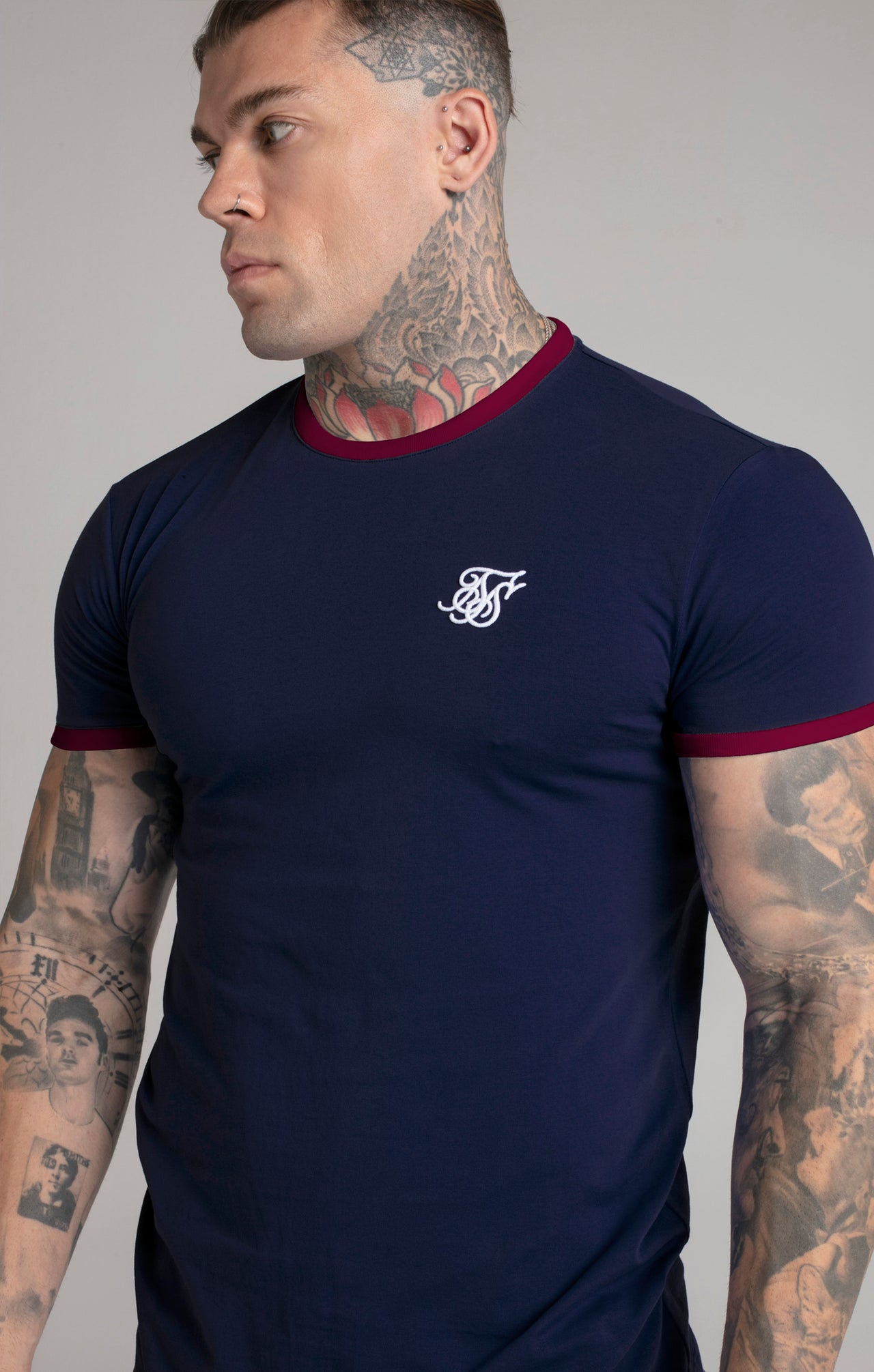 Navy Short Sleeve Ringer T-Shirt (3)