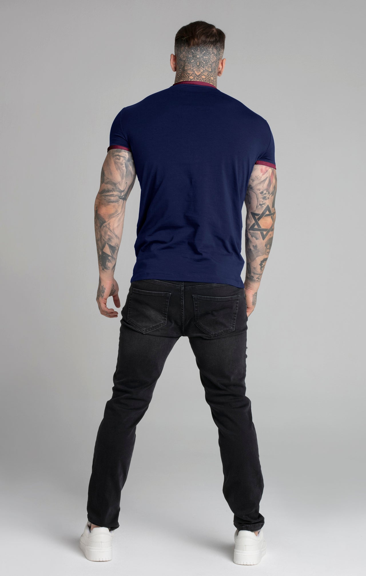Navy Short Sleeve Ringer T-Shirt (5)