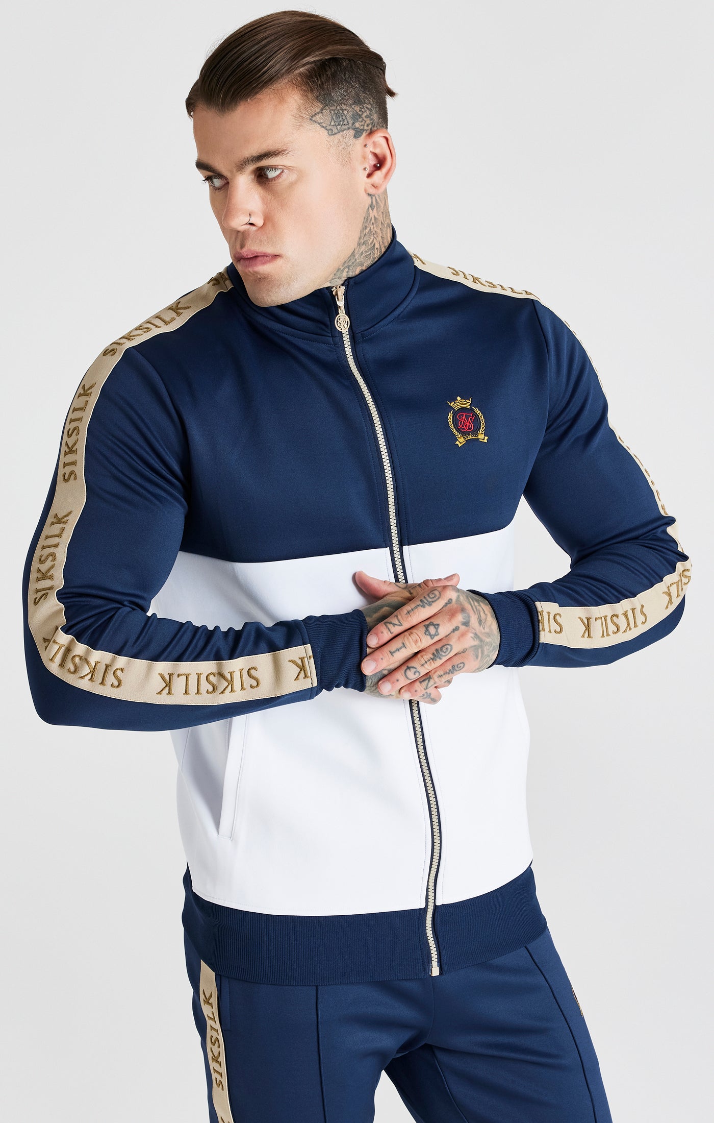 Sik silk best sale navy tracksuit