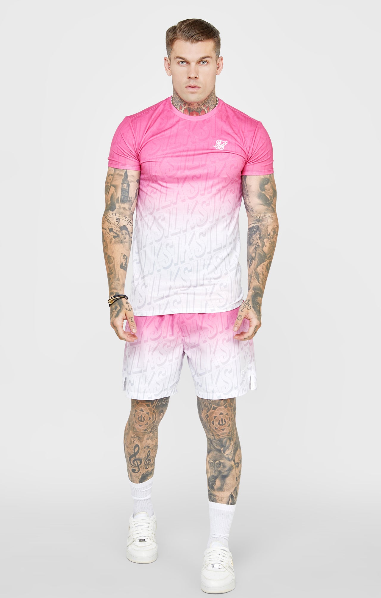 Pink Fade Muscle Fit T-Shirt (2)