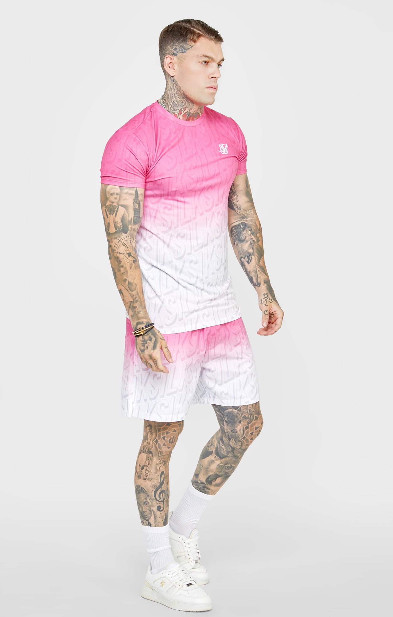 Pink Fade Muscle Fit T-Shirt (3)