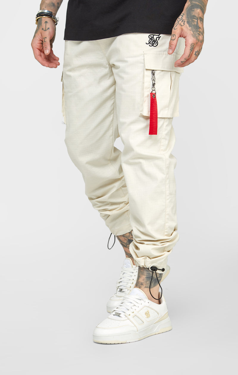 Ecru Relaxed Cuffed Cargo Pant