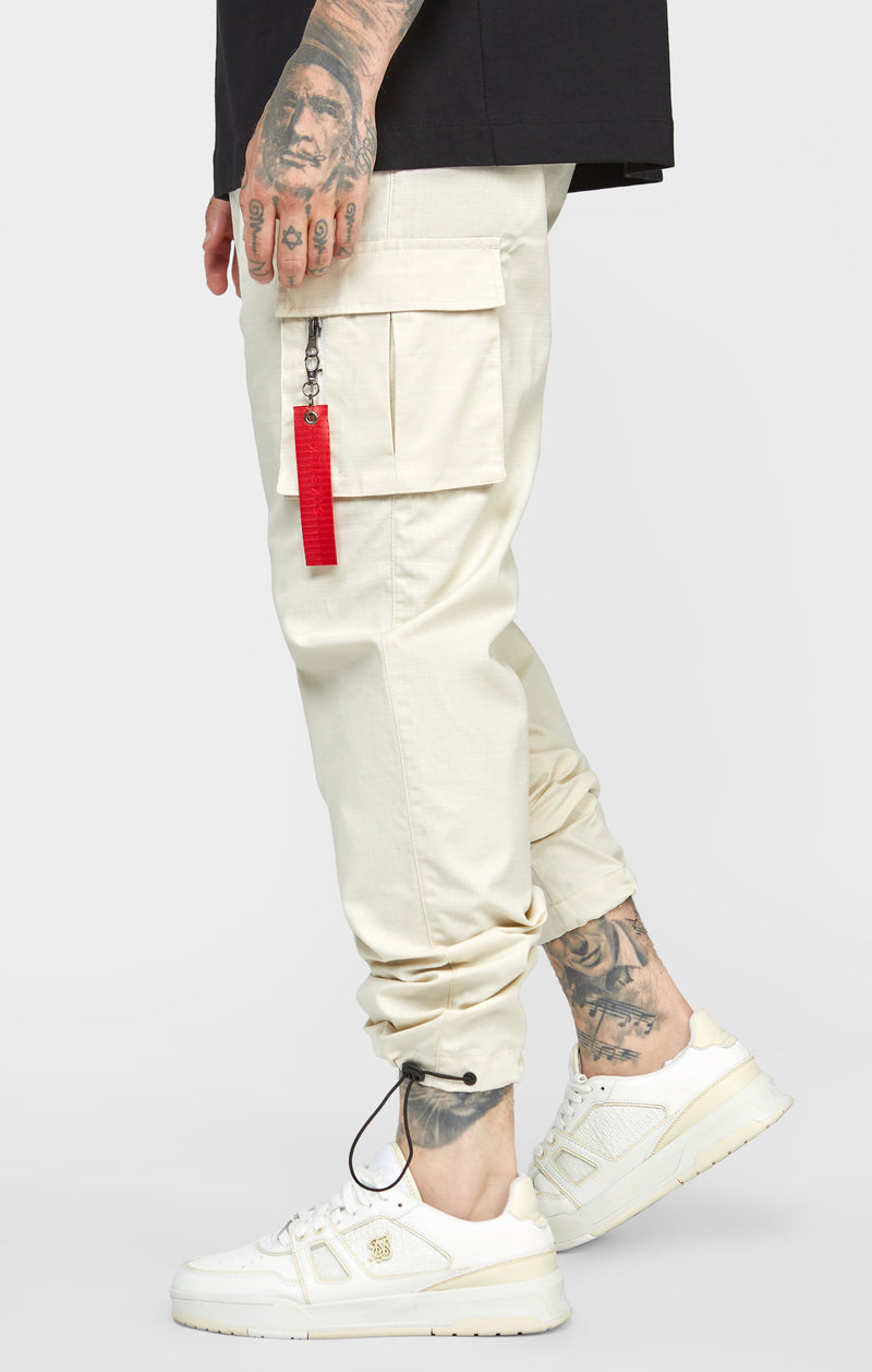 Ecru Relaxed Cuffed Cargo Pant (1)
