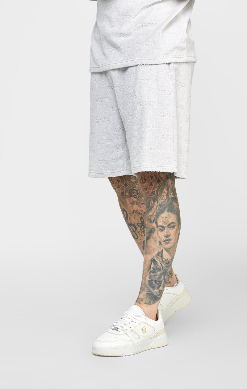 Grey Repeat Logo Towelling Short