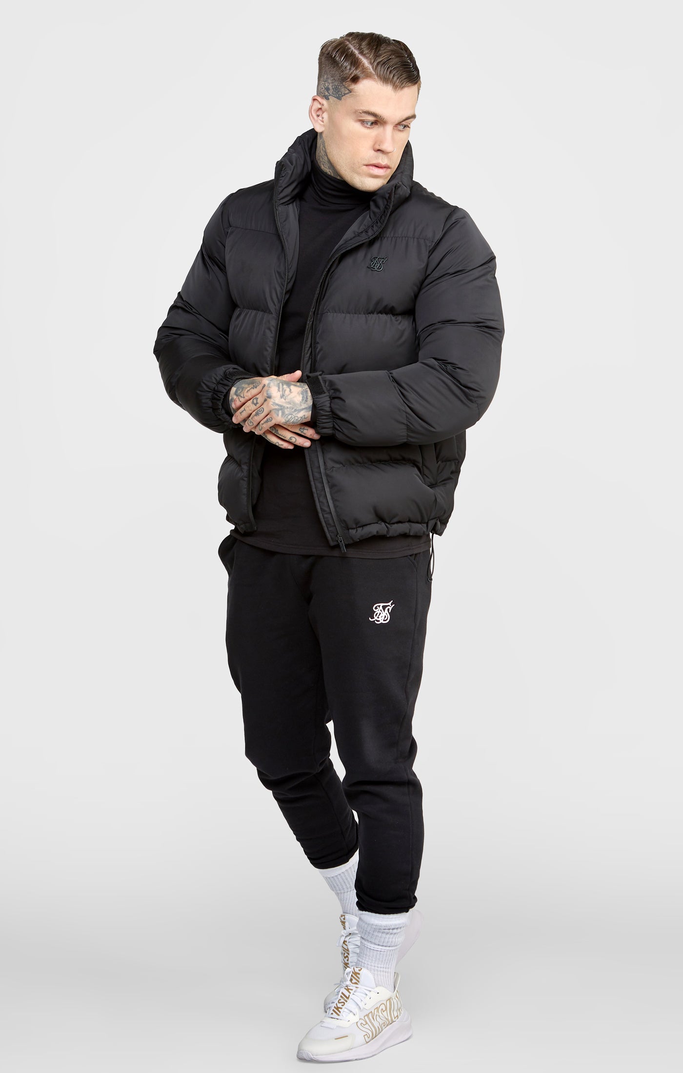 Siksilk funnel neck outlet bubble jacket