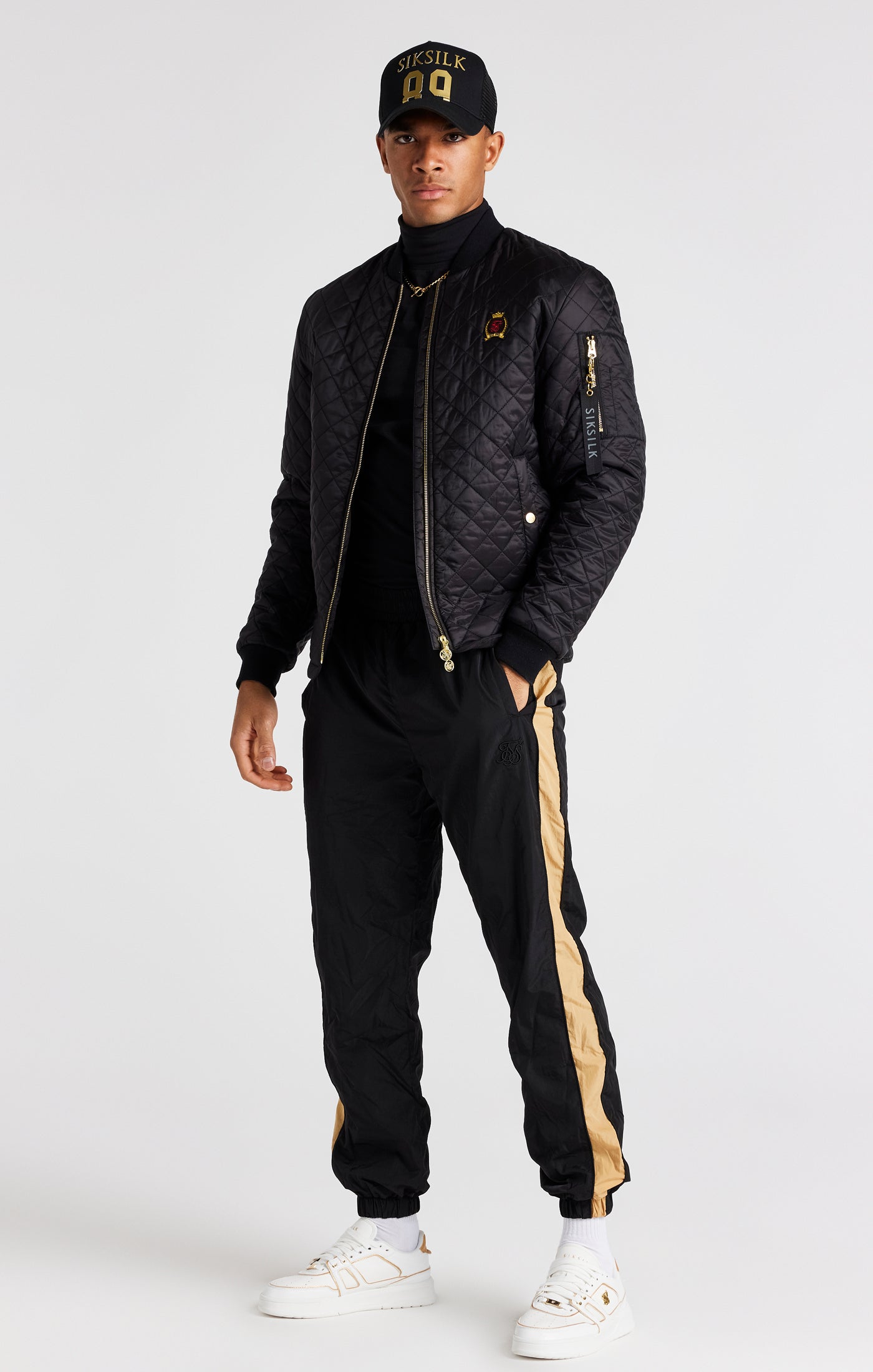 SikSilk Men's Navy Puffer Jacket