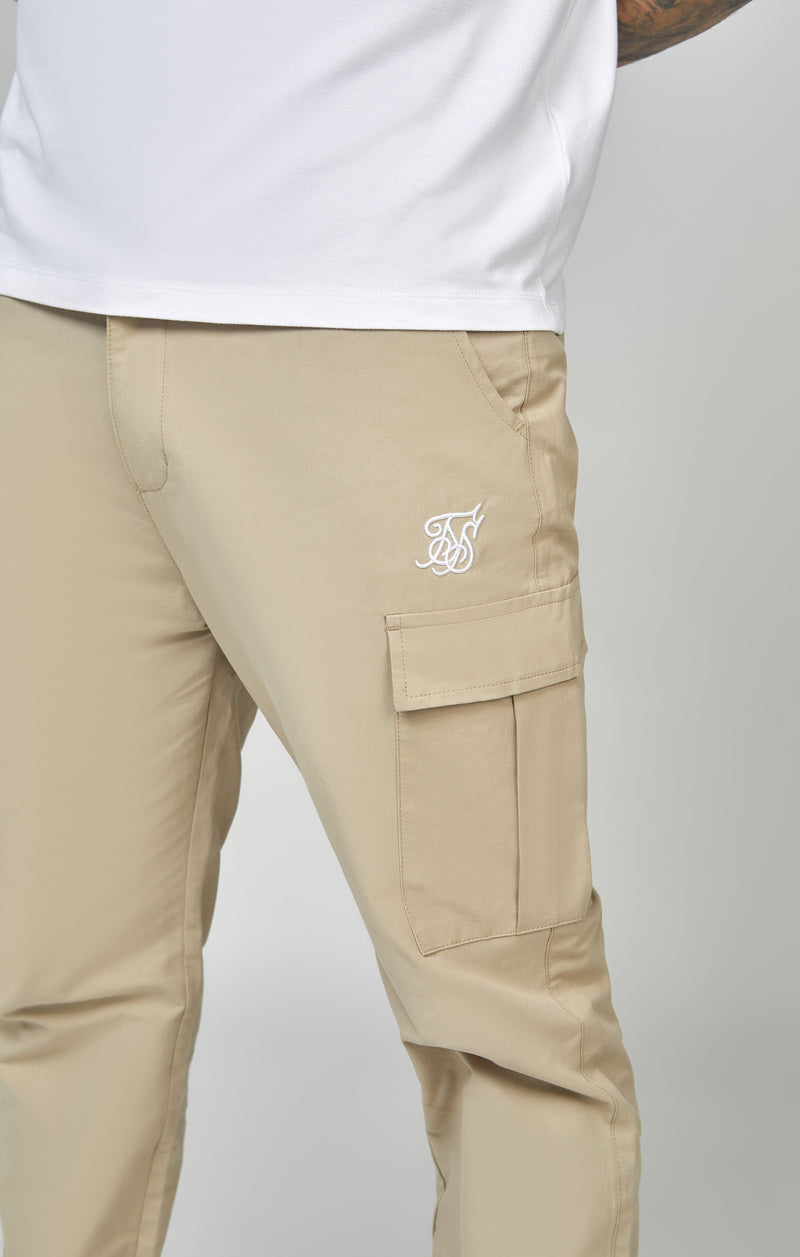 Beige Smart Carrot Cargo Pant (1)
