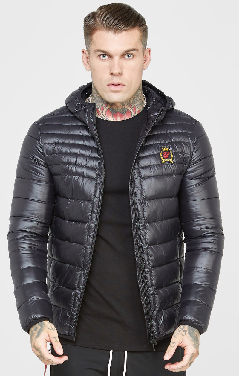 Black Packable Bubble Jacket