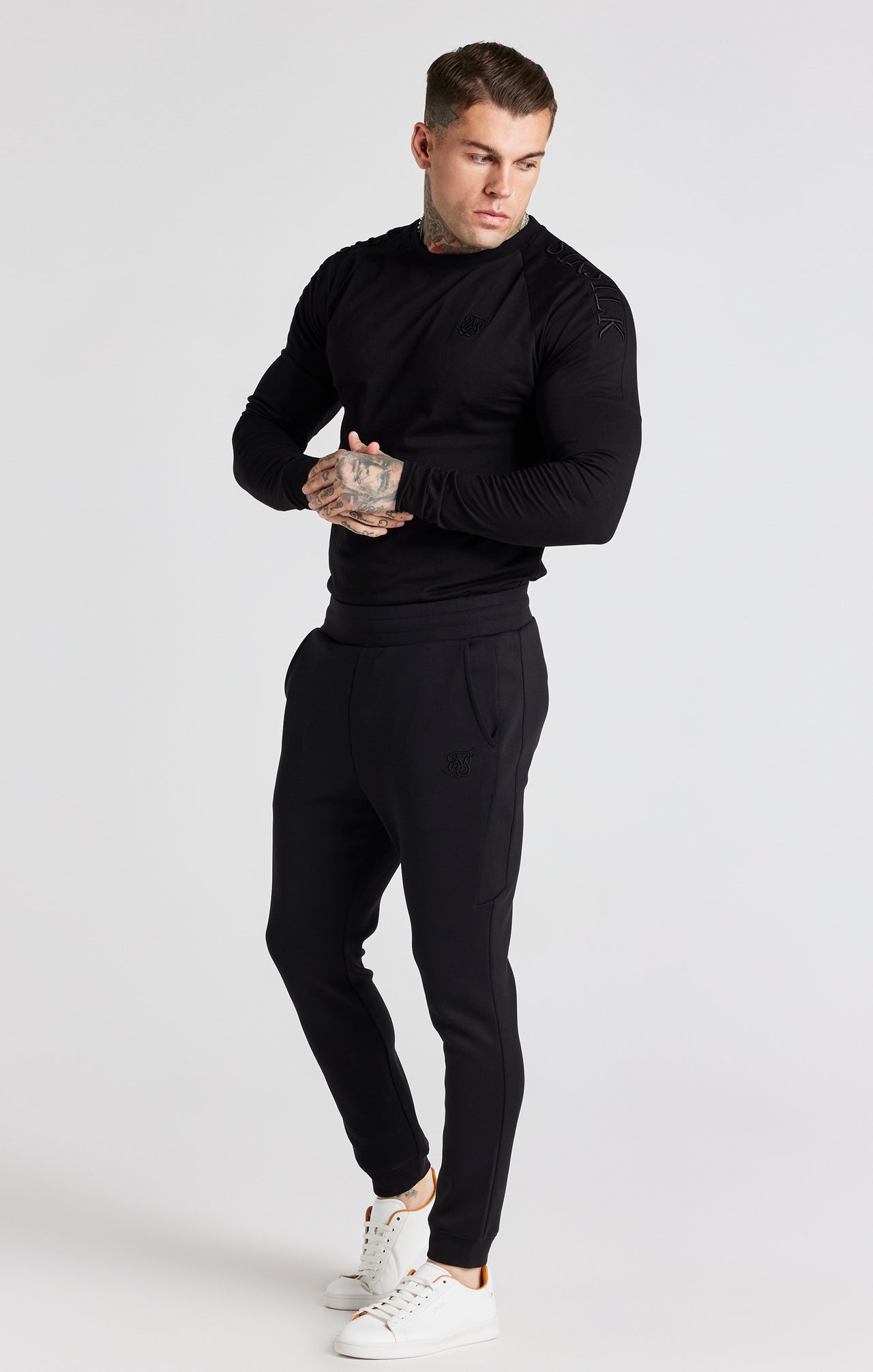 Black Panel Muscle Fit T-Shirt (2)
