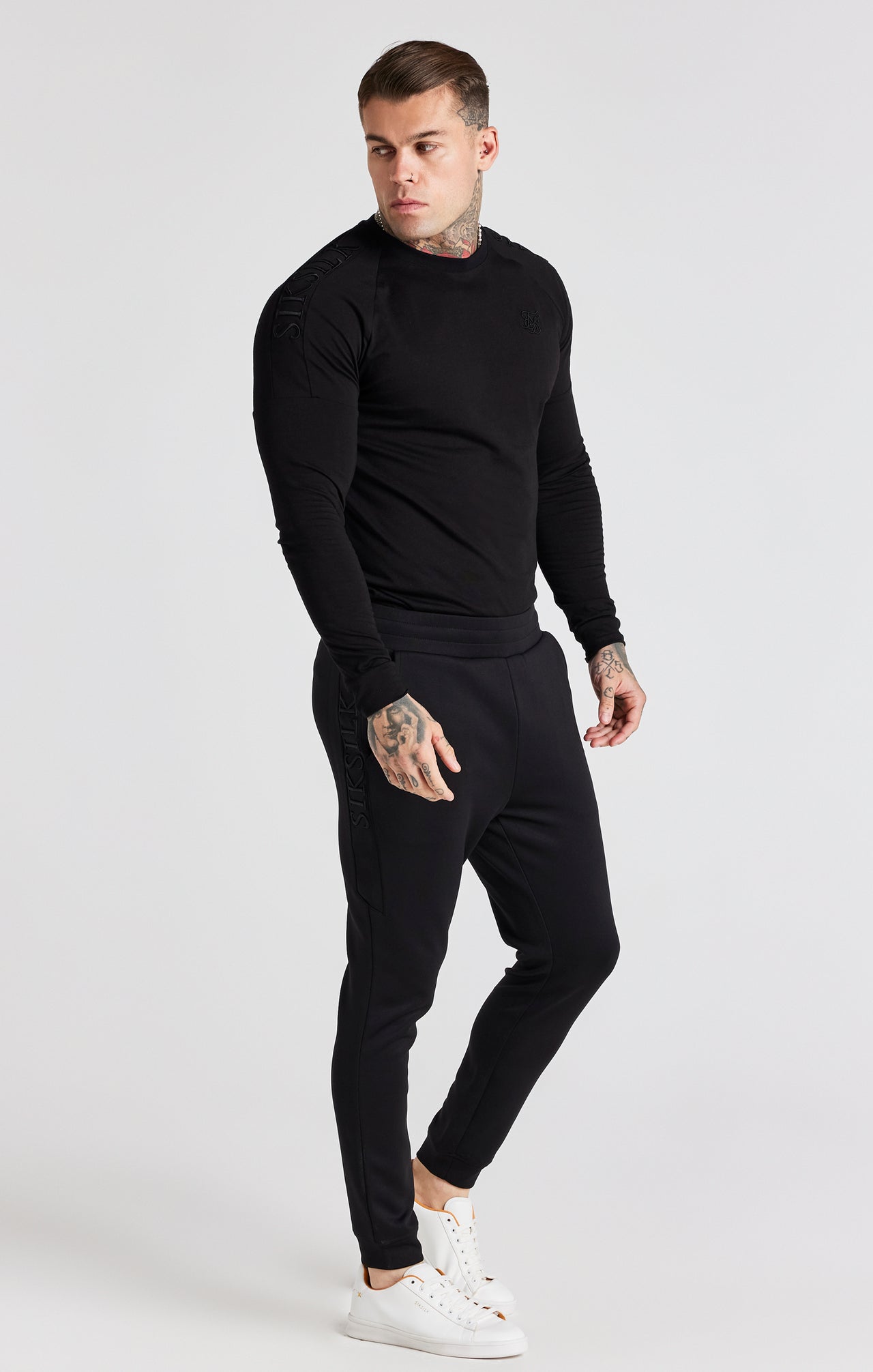 Black Panel Muscle Fit T-Shirt (3)