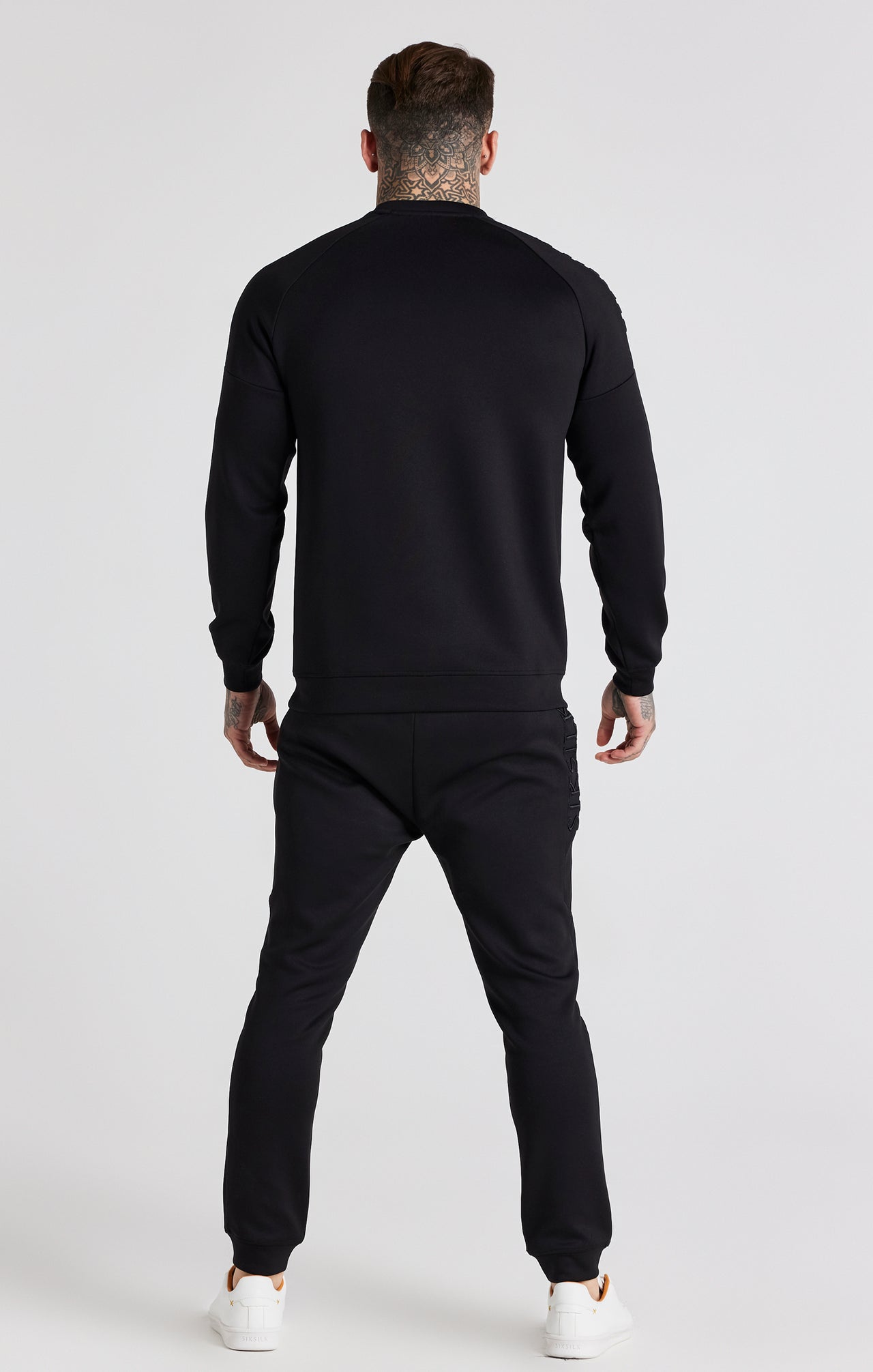 Black Muscle Fit Embroidery Sweatshirt (5)