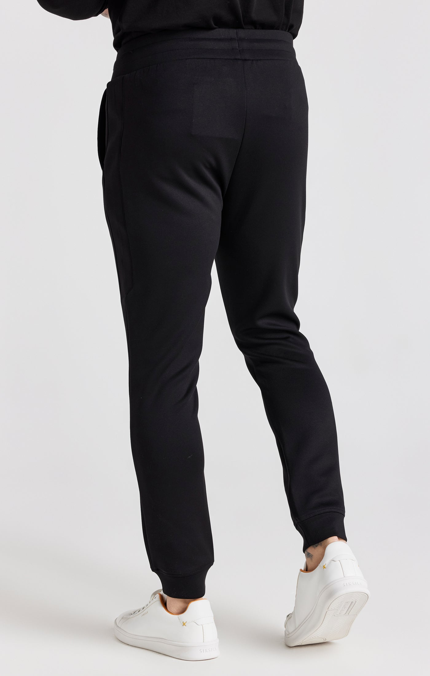 Load image into Gallery viewer, Black Embroidered Cuffed Track Pant (3)